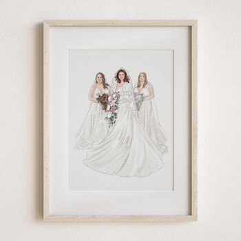 Personalised Wedding Portrait – Mother Of The Bride Gift, Hand Drawn From Photo, Christmas Keepsake For Mum, 2 of 11