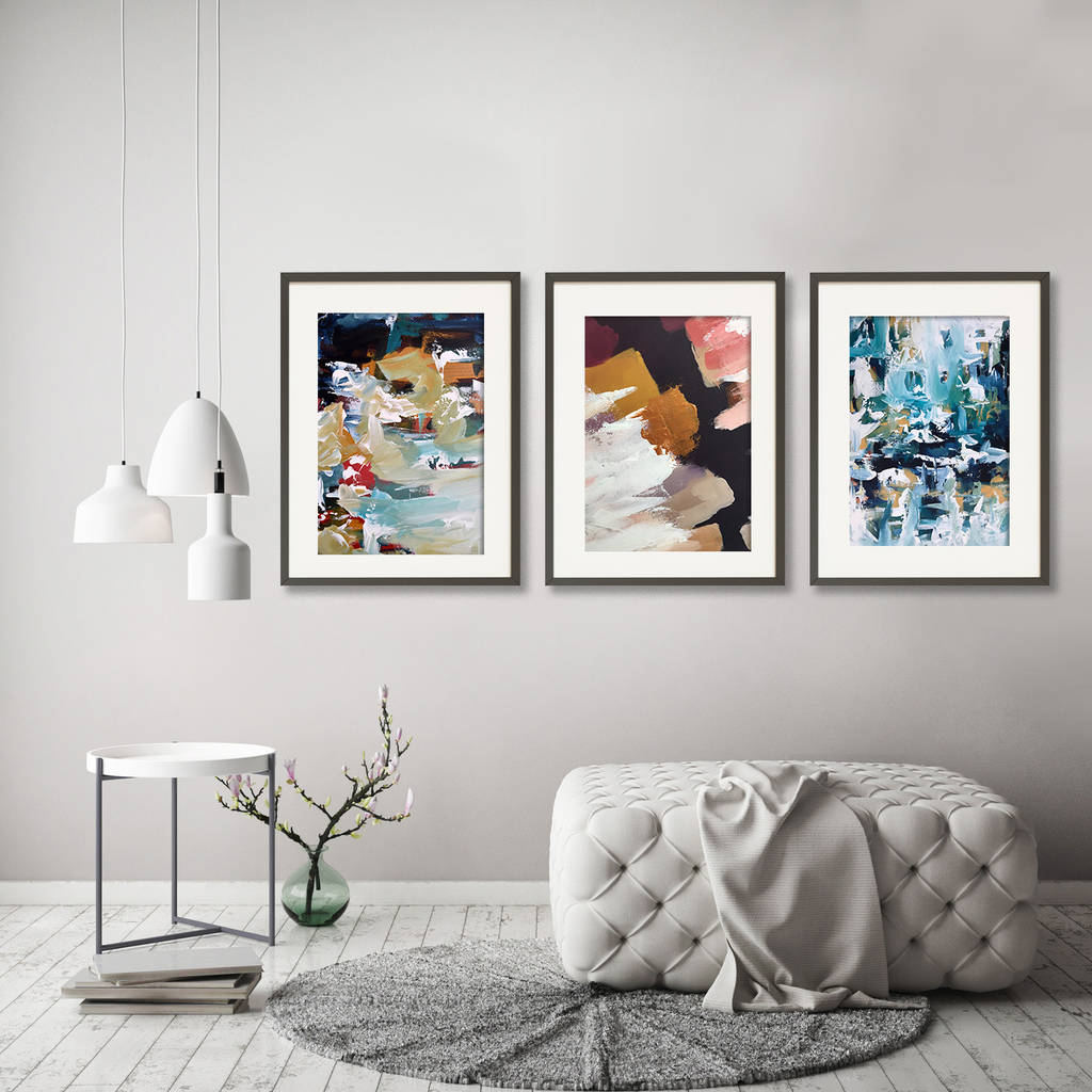 abstract art prints set of three wall art by abstract house ...
