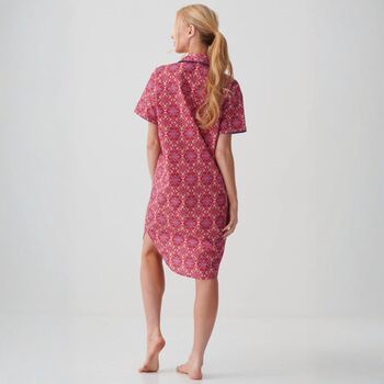 Women's 'Byzantine' Paisley Crisp Cotton Short Sleeve Nightshirt, 2 of 4
