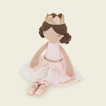 Personalised Ballerina Doll With Brunette Hair, 3 of 5