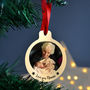 Personalised Gold Metal Photo Christmas Bauble Set, thumbnail 3 of 4