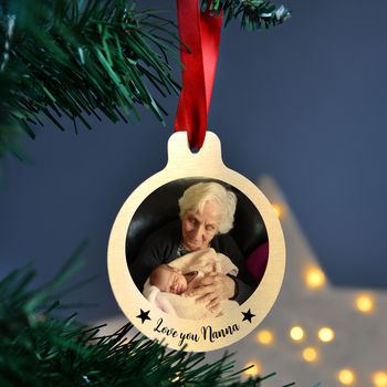 Personalised Gold Metal Photo Christmas Bauble Set, 3 of 4