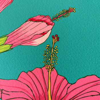 Tropical Hibiscus Flower Print In Pinks, 6 of 10