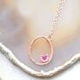 Rose Gold Plated Silver Ruby July Birthstone Oval Necklace, thumbnail 1 of 7