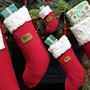 Set Of Five Christmas Stockings, thumbnail 4 of 12