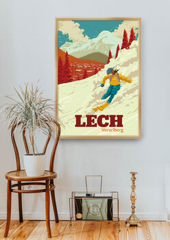 Lech Ski Resort Austria Travel Poster Art Print, 5 of 8