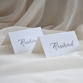 Wedding Calligraphy Reserved Seat Card Signs X 10, 5 of 7
