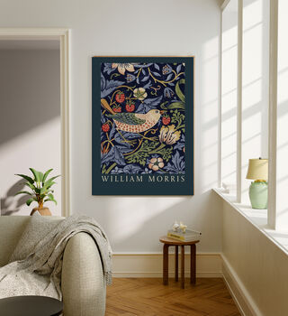 William Morris Bird Botanical Navy Art Print, 2 of 3