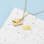 Personalised Secret Message Gold Envelope Necklace, thumbnail 2 of 12