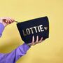 Personalised Name With Heart Make Up Bag, thumbnail 1 of 6