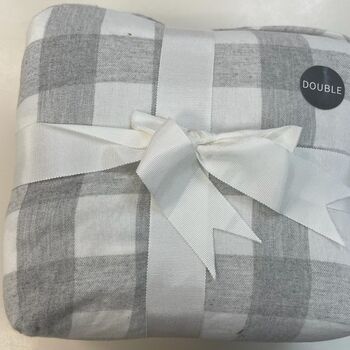 Single Bed Duvet Cover Brushed Check With Pillow Case, 2 of 2
