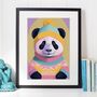 Cosy Panda Portrait Illustration Art Print, thumbnail 1 of 3