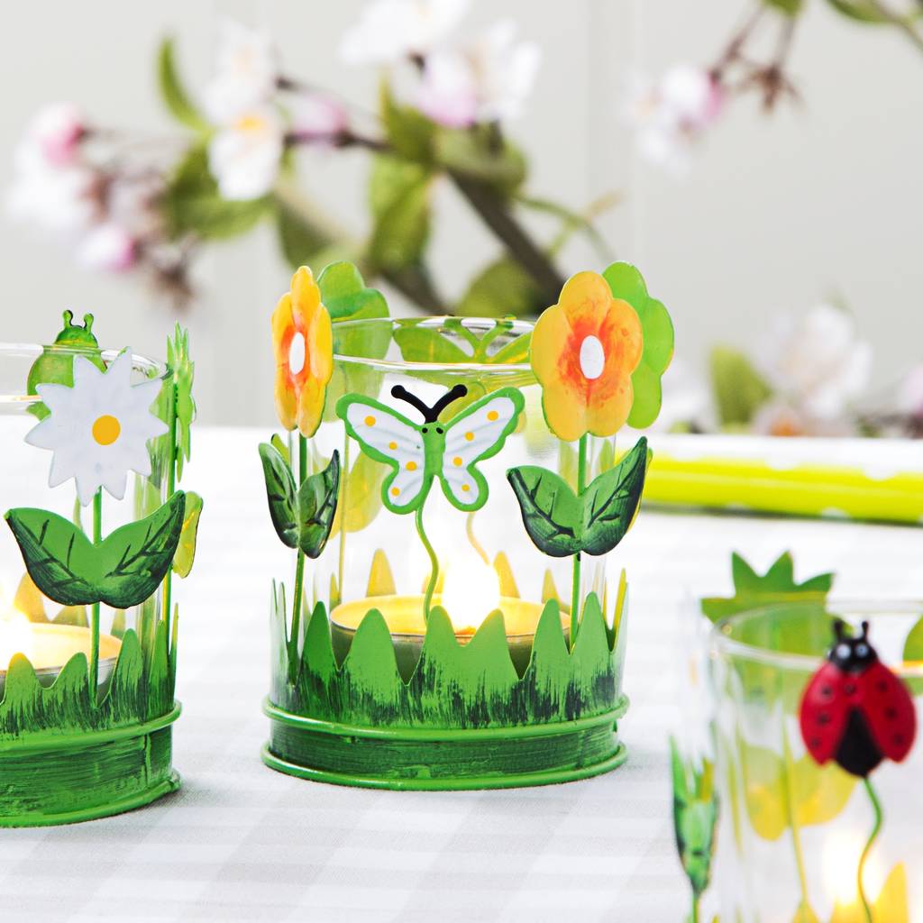 garden tea light holder by the contemporary home