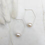 Geometric Pearl Bridal Earrings, thumbnail 1 of 2