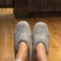 Light Grey 100% Wool Indoor Slippers Made In Nepal, thumbnail 6 of 7