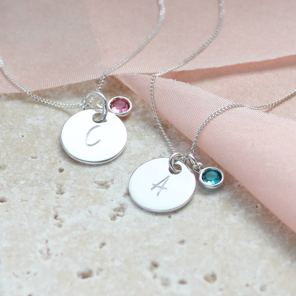 Personalised Necklace With Mini Birthstone By Joy by Corrine Smith