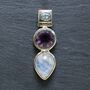 Multi Gemstone Crystal Pendant Set In Sterling Silver, thumbnail 3 of 12
