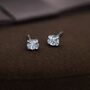 Oval Clear Cz Stud Earrings Sterling Silver, thumbnail 2 of 11