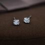 Oval Clear Cz Stud Earrings Sterling Silver, thumbnail 2 of 12