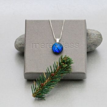 Blue Glass Pendant With Ashes, Memorial Jewellery, 5 of 12