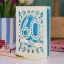 Personalised 60th Birthday Card Papercut Spotty Design, thumbnail 1 of 7