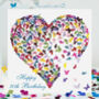 70th Birthday Kaleidoscope Butterfly Heart Card, thumbnail 1 of 12