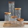 Slim Storage Jar With Acacia Wood Lid, thumbnail 2 of 8