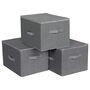 Three Grey Foldable Storage Boxes Basket Bins, thumbnail 5 of 8
