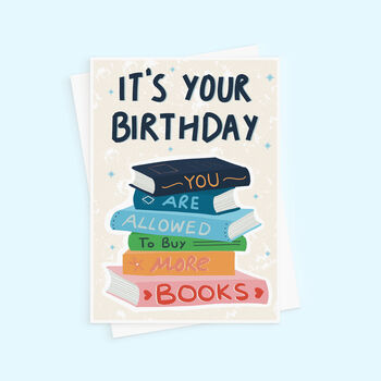 Buy More Books Birthday Card, 2 of 3