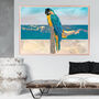 Custom Summer Print Macaw Chilling On Beach Scene, thumbnail 3 of 6