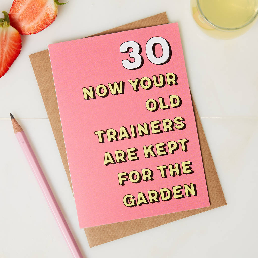 30th Birthday Card Funny Greetings Card Old Trainers By Coconutgrass