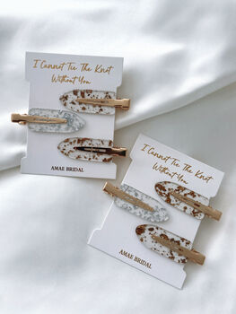 I Cannot Tie The Knot Without You Foil Hair Clips, 2 of 4