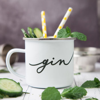 Gin Personalised Enamel Mug, 2 of 3