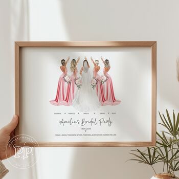 Personalised Bridesmaid Print, Gift For Bride, 6 of 9