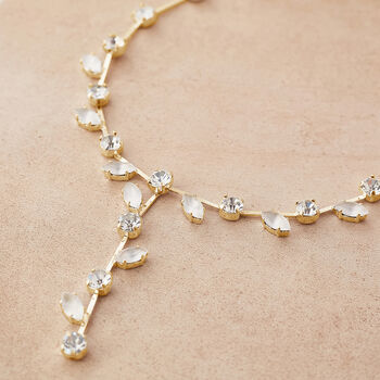 Swarovski Crystal Frosted Leaf Necklace, 6 of 10