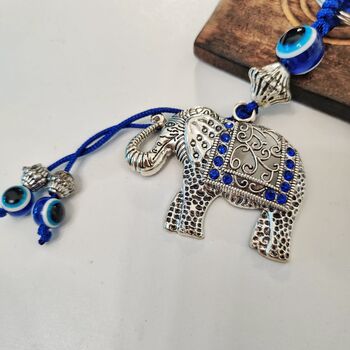 Elephant Evil Eye Keyring Large Turkish Key Chain, 2 of 5