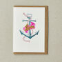 Love Anchor Tattoo Embroidered Word Greeting Card, thumbnail 1 of 4