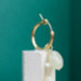 14 K Gold Filled Hoop Earrings With Gemstone Charms, thumbnail 7 of 9