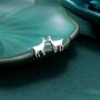 Goat Stud Earrings In Sterling Silver, thumbnail 1 of 12