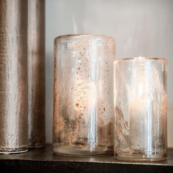 Cylinder C5 Candleholder Metal Chips Glass, 5 of 5