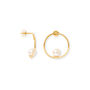 Gratia Curved Stud Earrings With Cultured Akoya Pearls, thumbnail 2 of 3