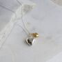 Double Heart Necklace Silver And Gold Vermeil, thumbnail 1 of 6