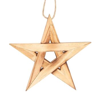 Hanging Wooden Pentagram Decoration, 3 of 3