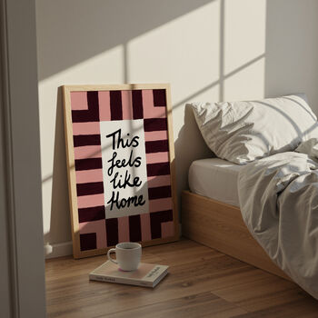 This Feels Like Home Striped Hand Painted Wall Print, 3 of 7