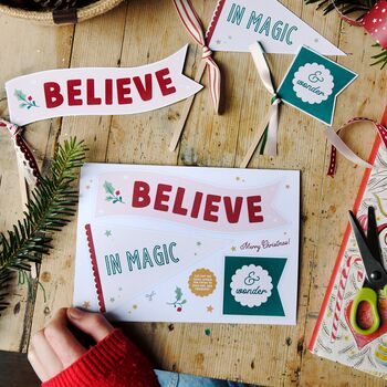 Christmas Believe In Magic Flags Card, 11 of 11