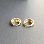 Huggie Hoop Earrings Sterling Silver 18k Gold Plated, thumbnail 4 of 7