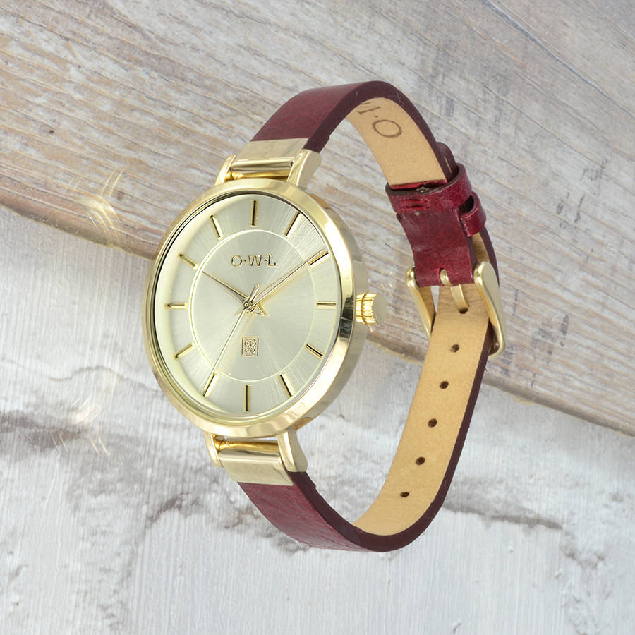 Mayfair Ladies Leather Strap Watch, 1 of 8