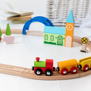 Personalised Wooden City And Countryside Train Set, 2 of 6