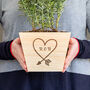 Personalised Wooden Planter With Heart, thumbnail 1 of 4