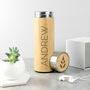 Personalised Bamboo Thermos Flask With Tea Strainer, thumbnail 1 of 6